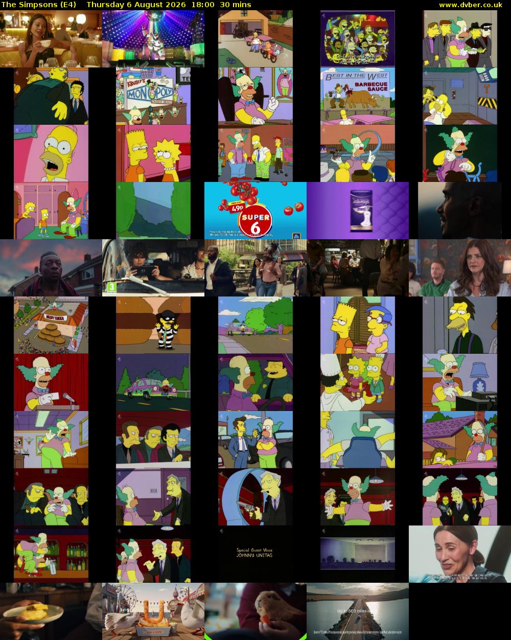 The Simpsons (E4) Thursday 6 August 2026 18:00 - 18:30