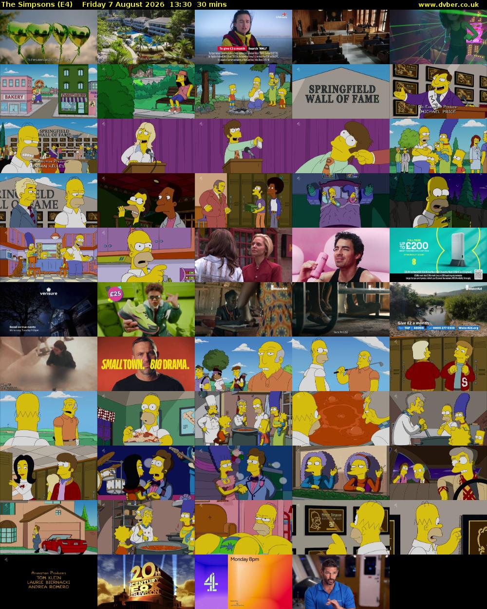 The Simpsons (E4) Friday 7 August 2026 13:30 - 14:00