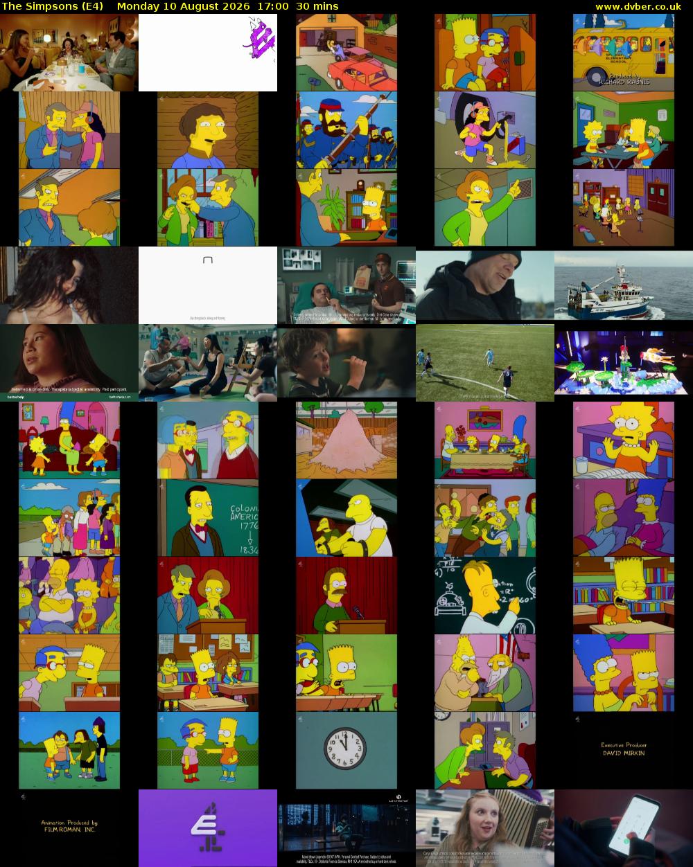 The Simpsons (E4) Monday 10 August 2026 17:00 - 17:30
