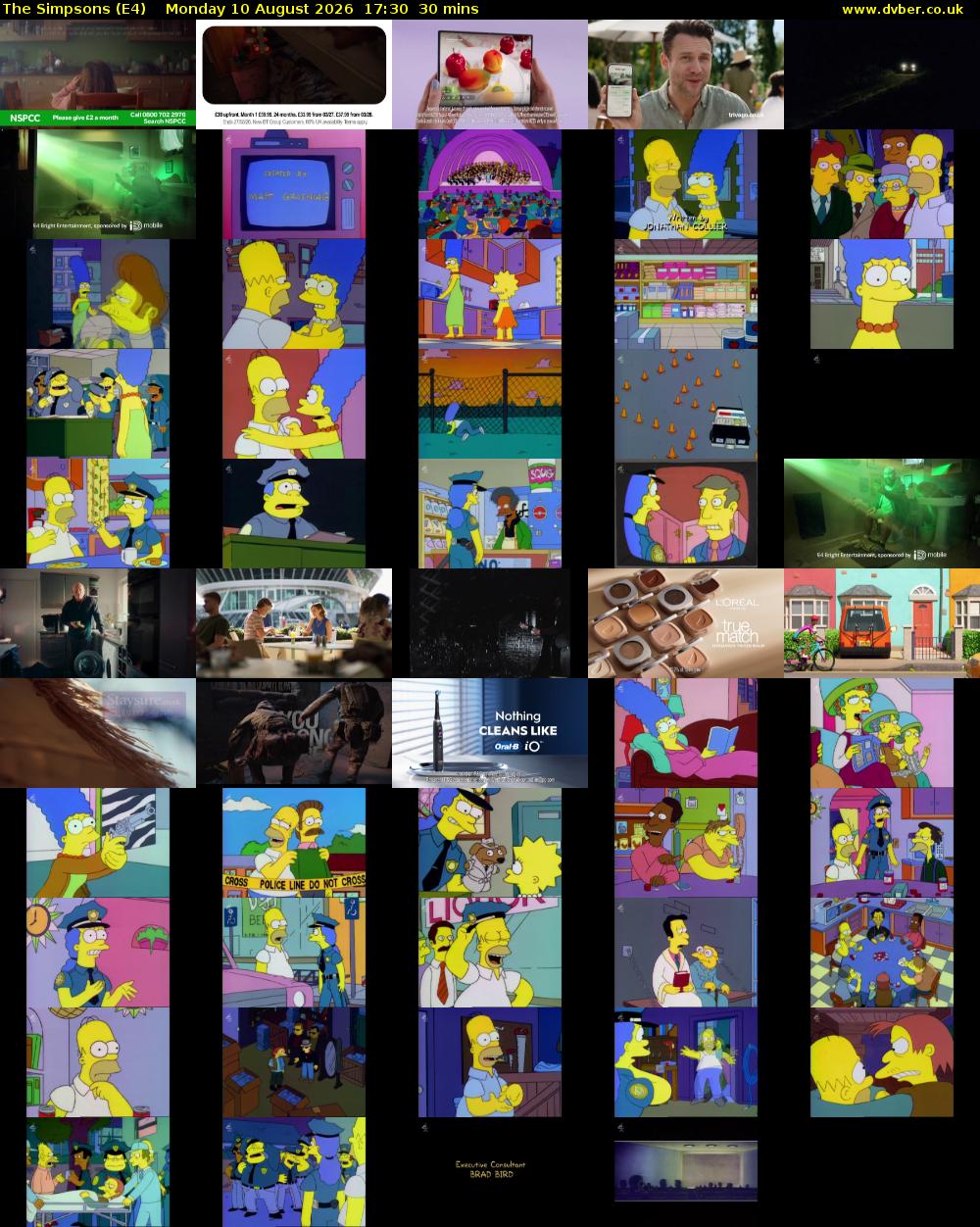The Simpsons (E4) Monday 10 August 2026 17:30 - 18:00