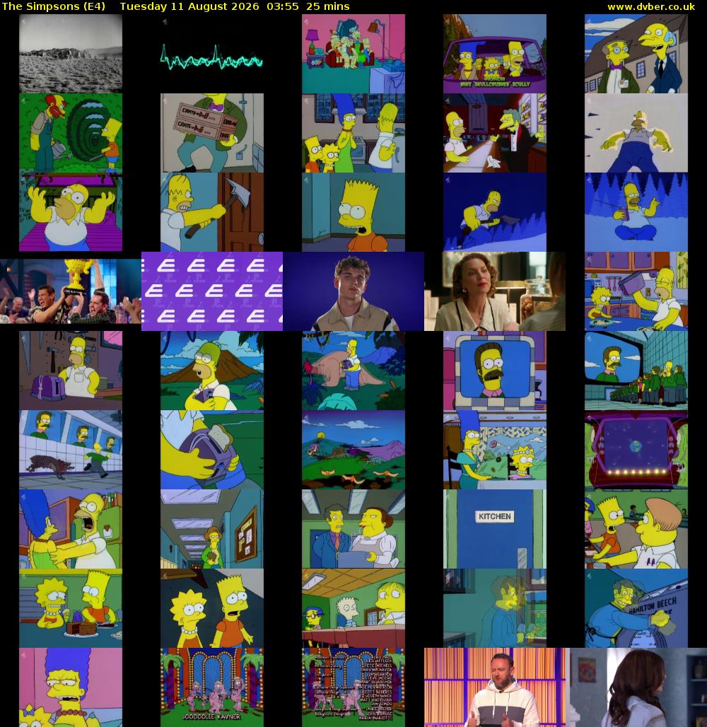 The Simpsons (E4) Tuesday 11 August 2026 03:55 - 04:20