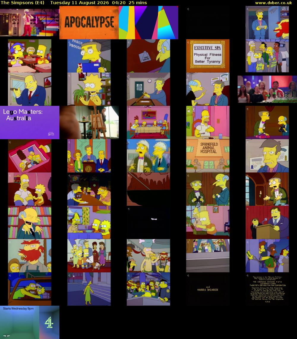 The Simpsons (E4) Tuesday 11 August 2026 04:20 - 04:45