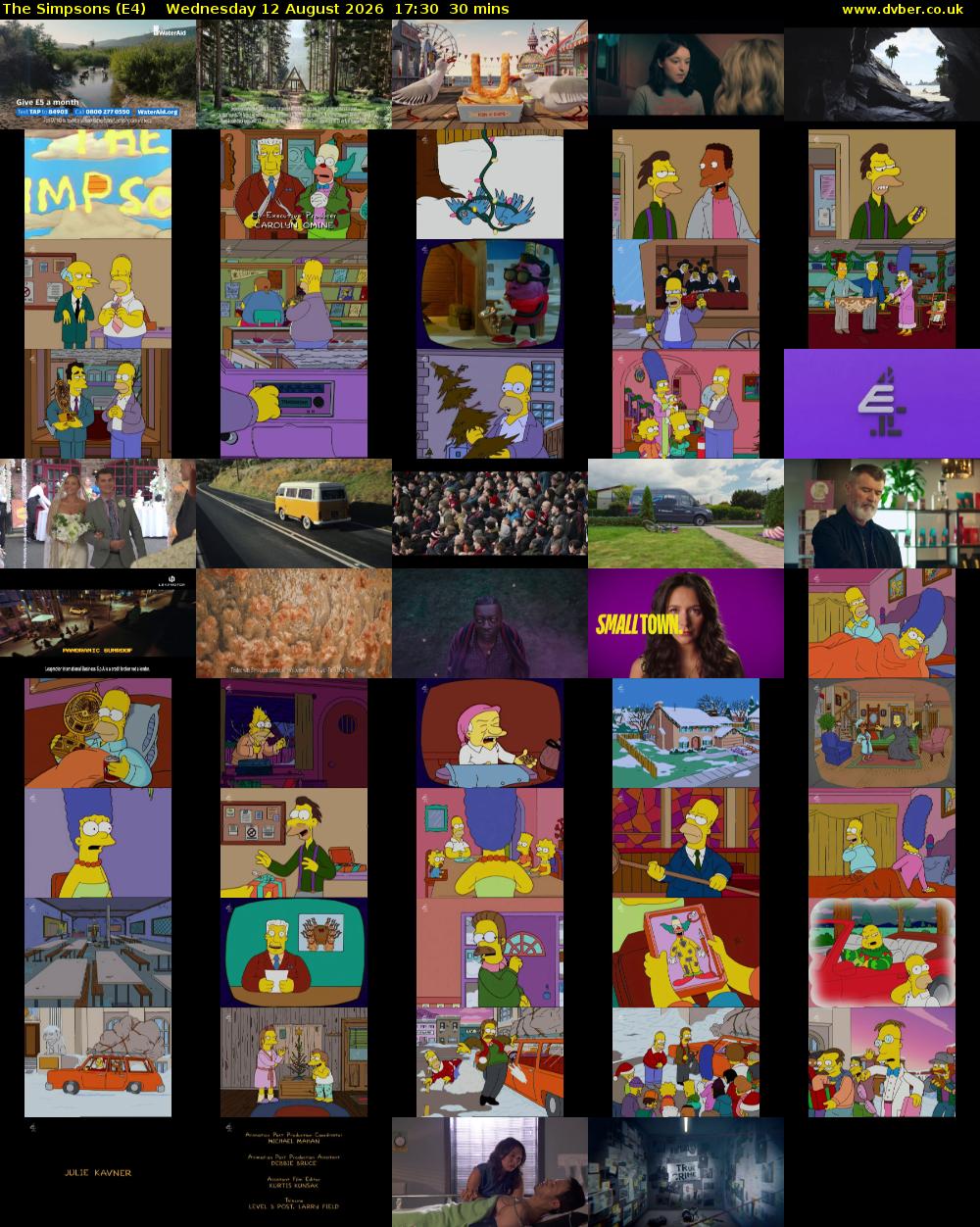 The Simpsons (E4) Wednesday 12 August 2026 17:30 - 18:00