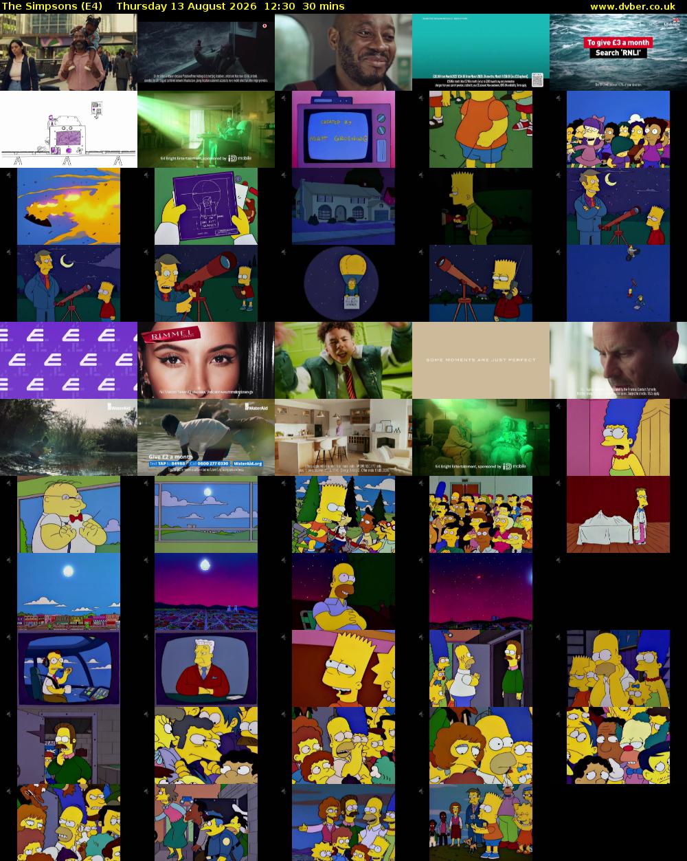The Simpsons (E4) Thursday 13 August 2026 12:30 - 13:00