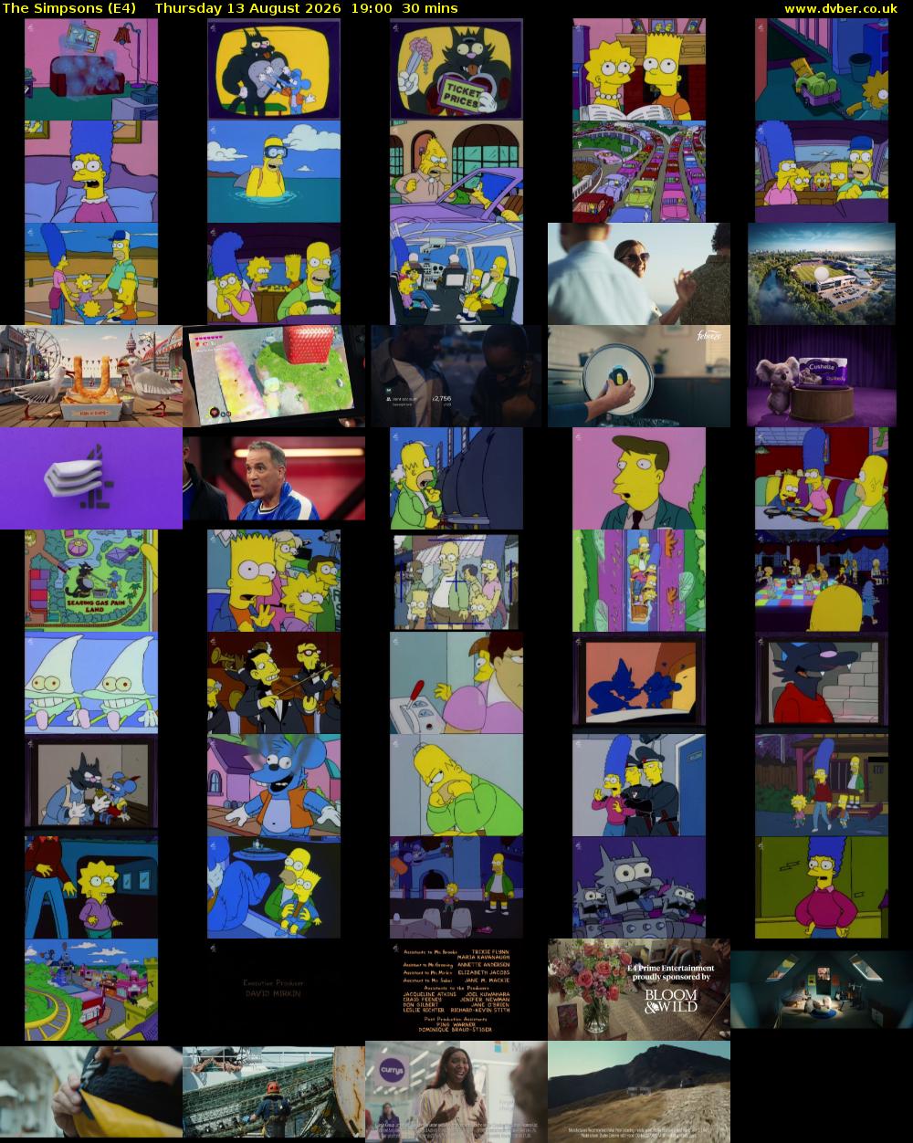 The Simpsons (E4) Thursday 13 August 2026 19:00 - 19:30