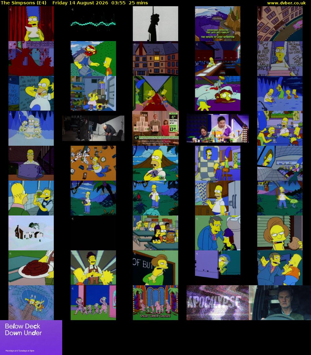 The Simpsons (E4) Friday 14 August 2026 03:55 - 04:20