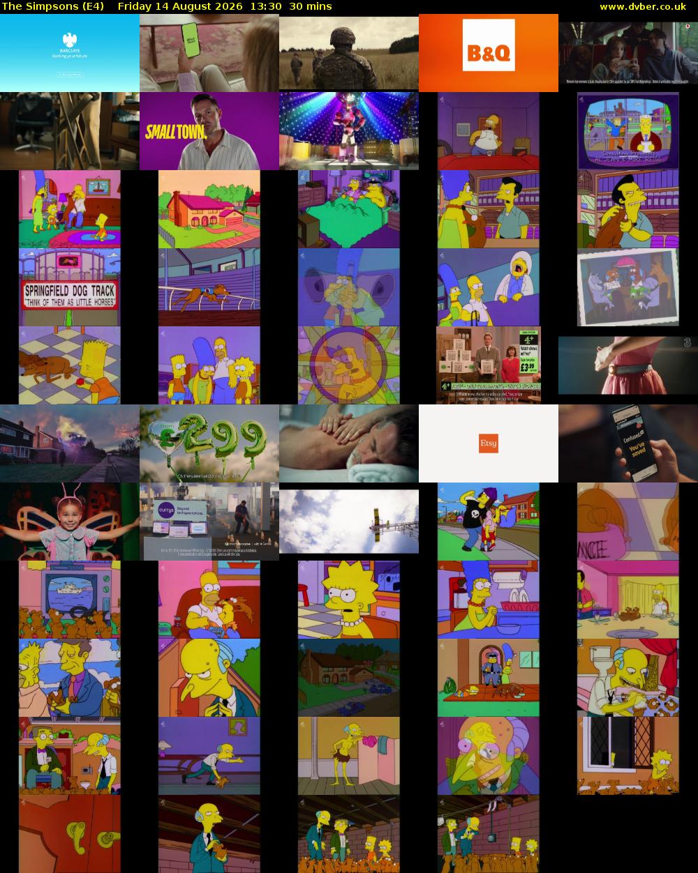 The Simpsons (E4) Friday 14 August 2026 13:30 - 14:00