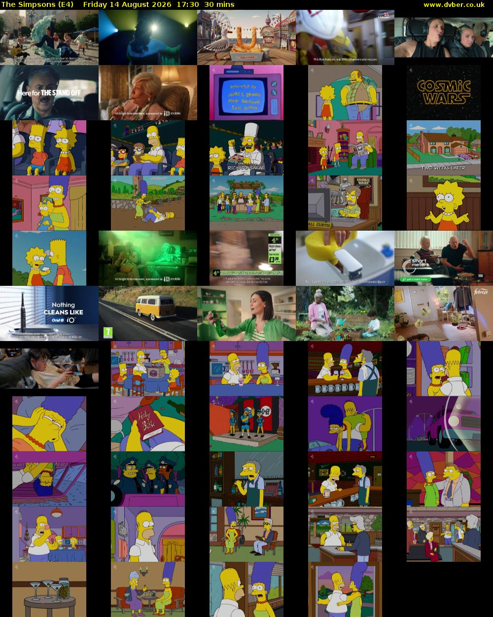 The Simpsons (E4) Friday 14 August 2026 17:30 - 18:00
