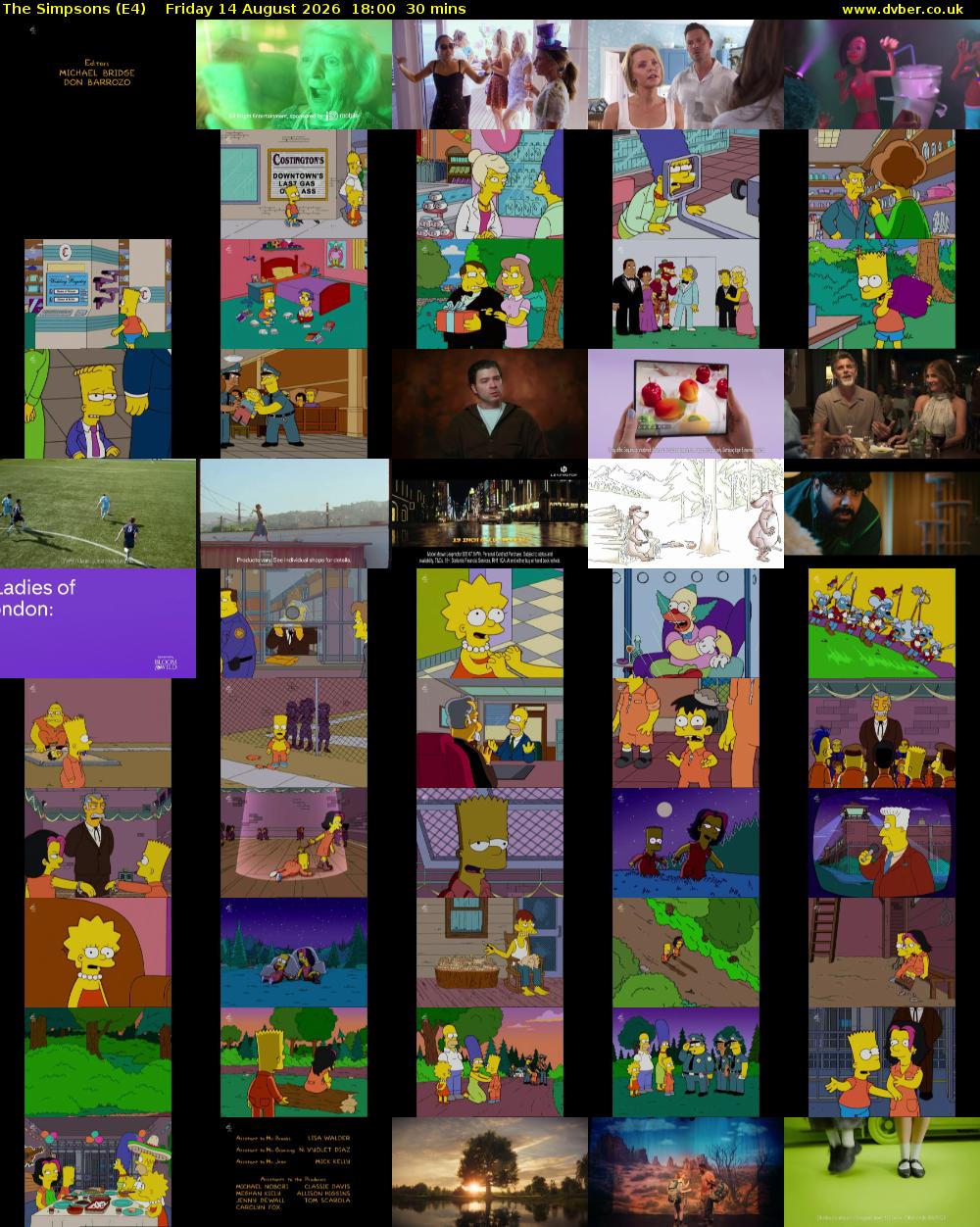 The Simpsons (E4) Friday 14 August 2026 18:00 - 18:30
