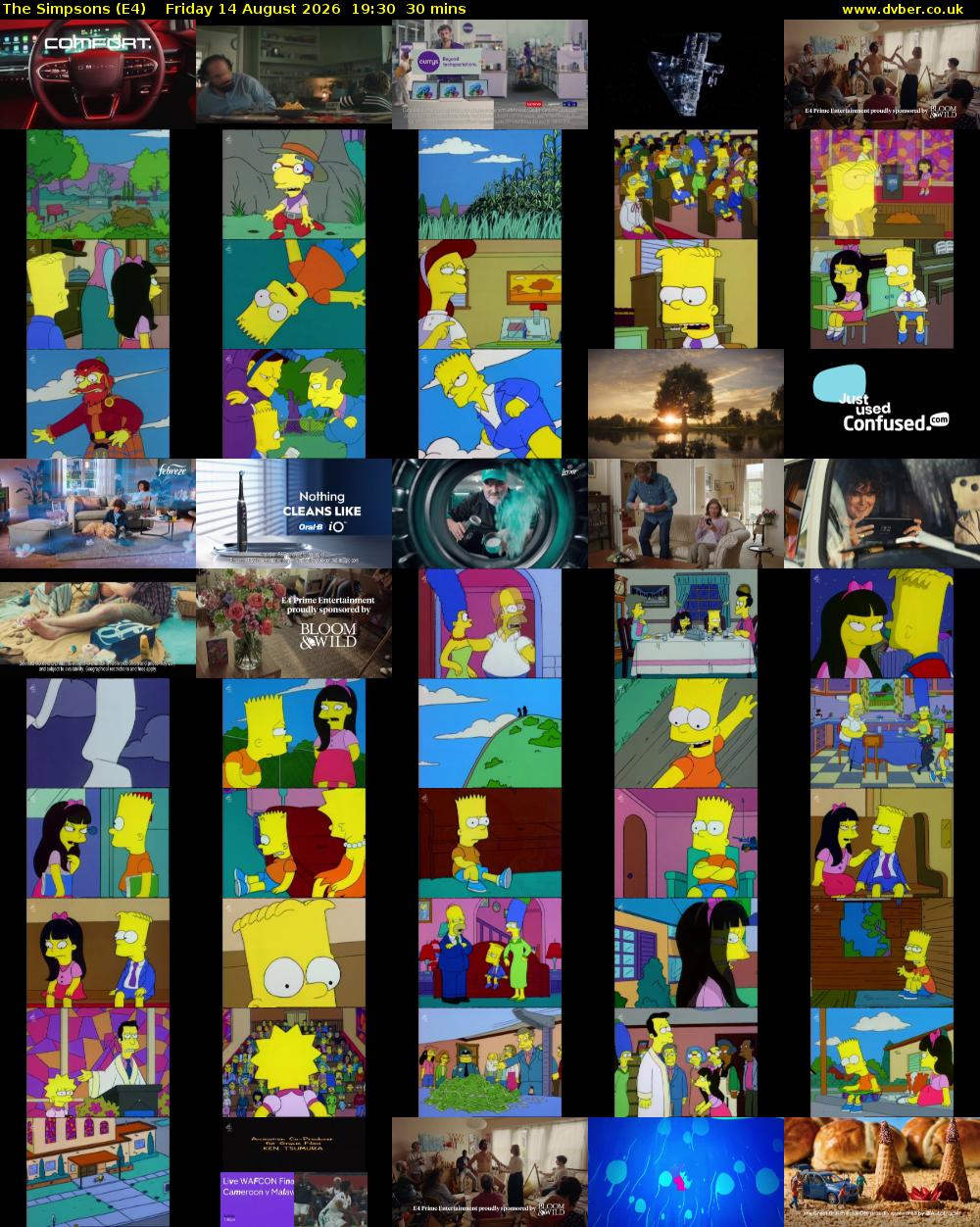 The Simpsons (E4) Friday 14 August 2026 19:30 - 20:00