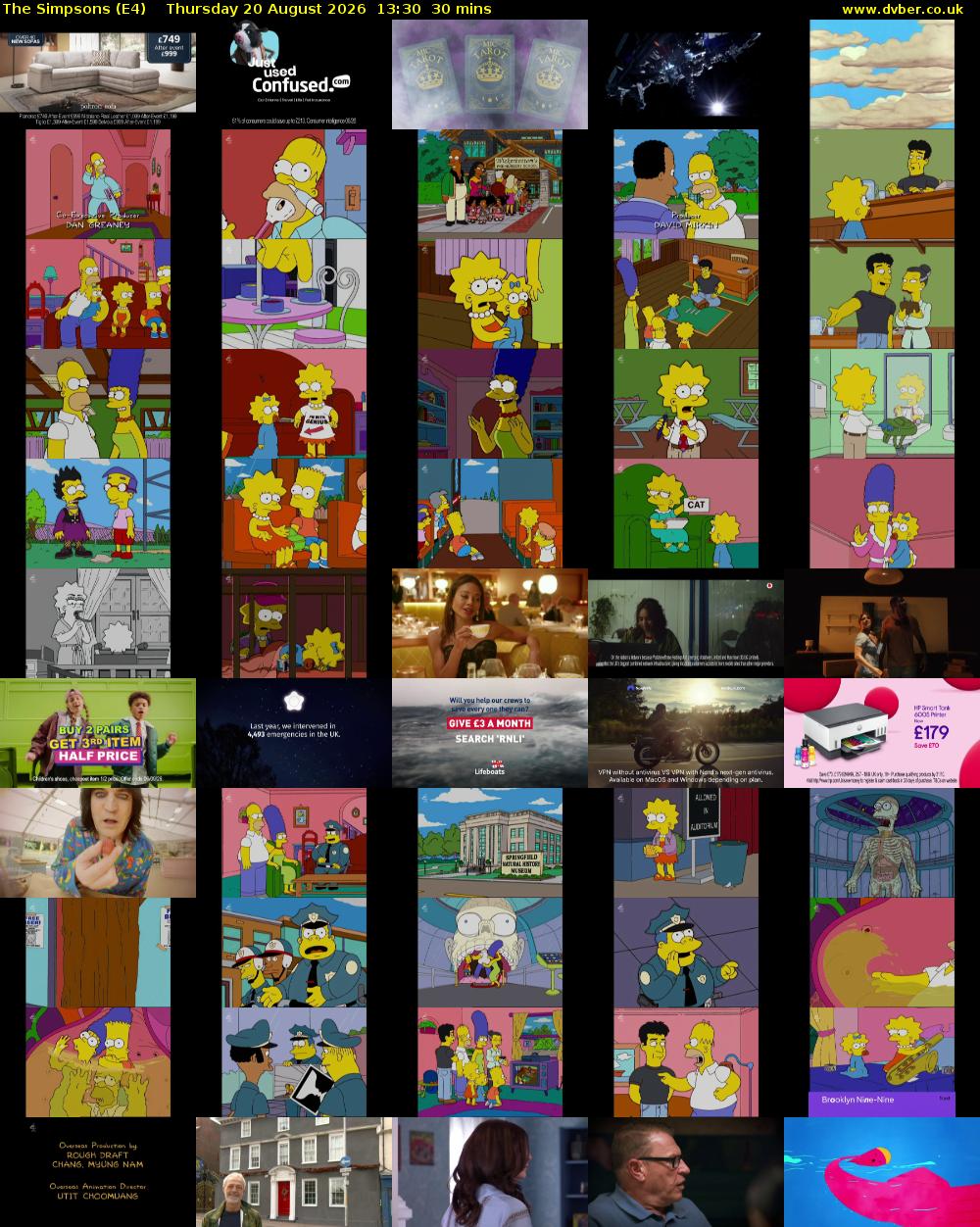 The Simpsons (E4) Thursday 20 August 2026 13:30 - 14:00