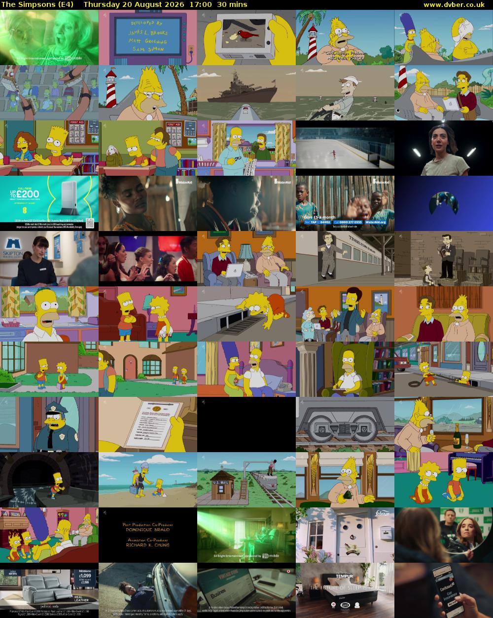 The Simpsons (E4) Thursday 20 August 2026 17:00 - 17:30