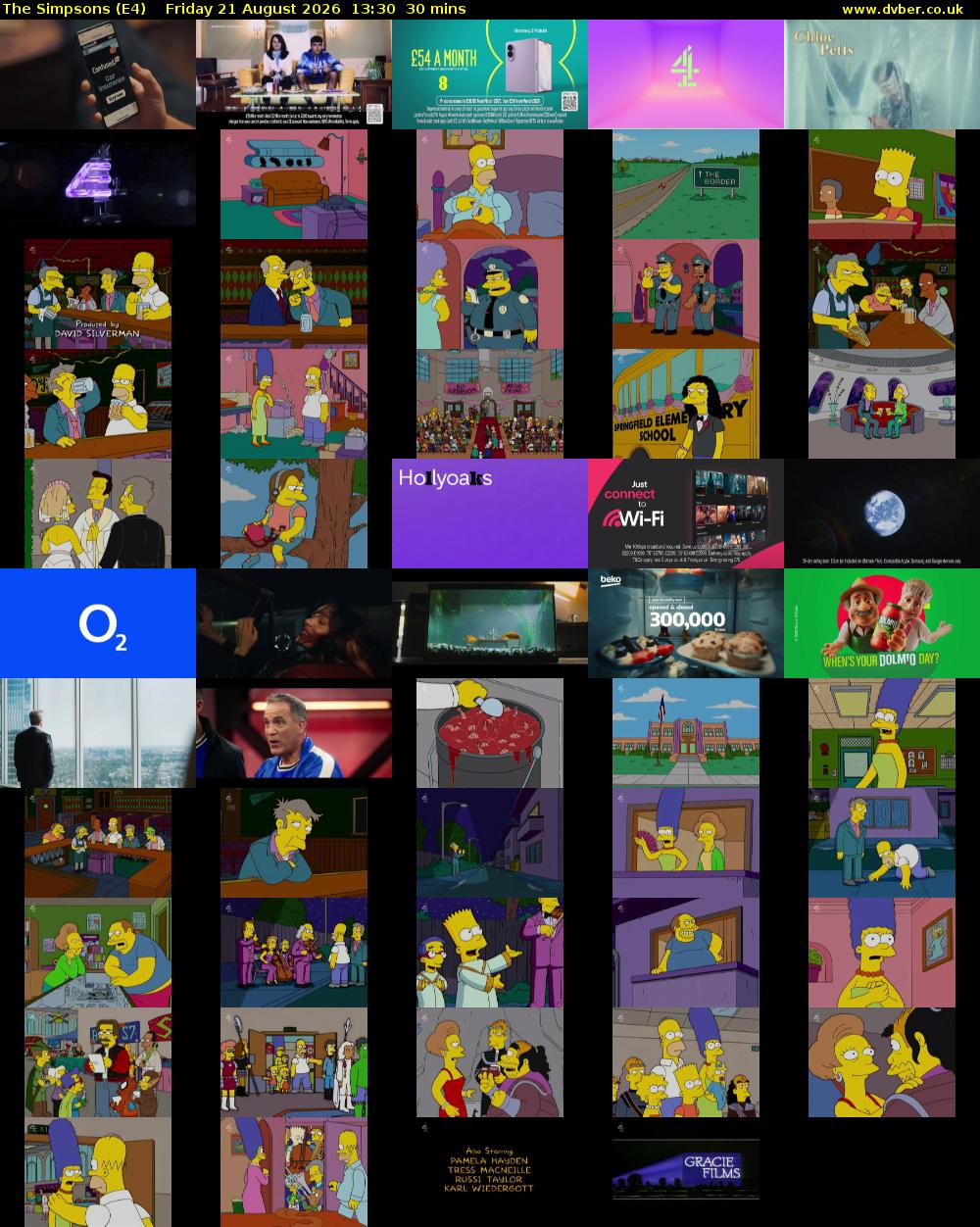 The Simpsons (E4) Friday 21 August 2026 13:30 - 14:00