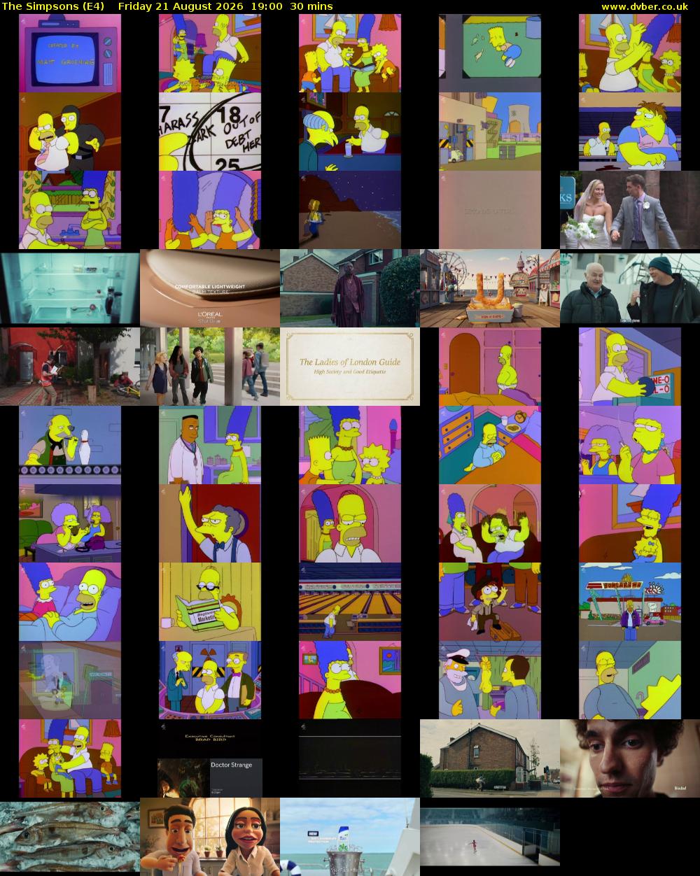 The Simpsons (E4) Friday 21 August 2026 19:00 - 19:30