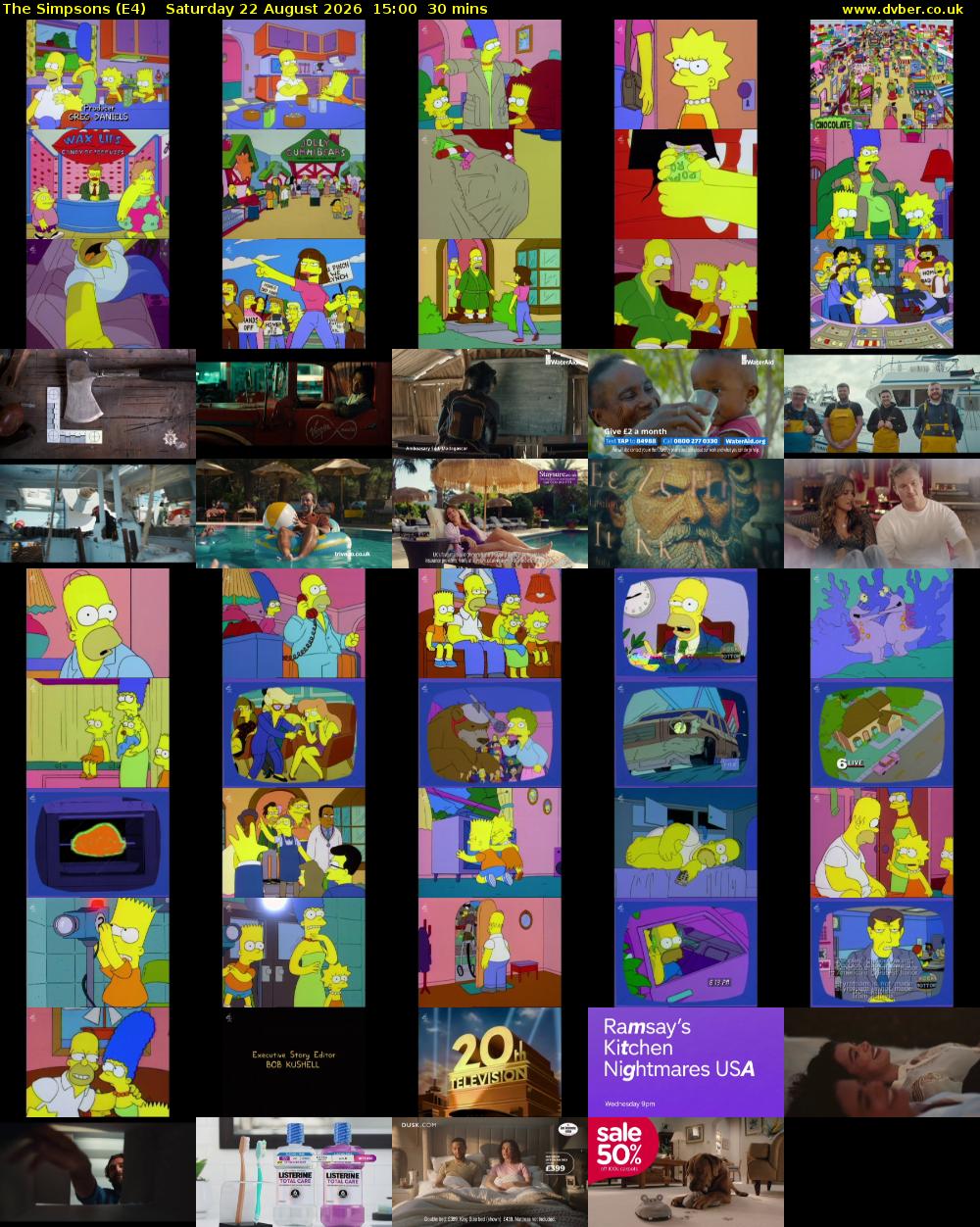 The Simpsons (E4) Saturday 22 August 2026 15:00 - 15:30