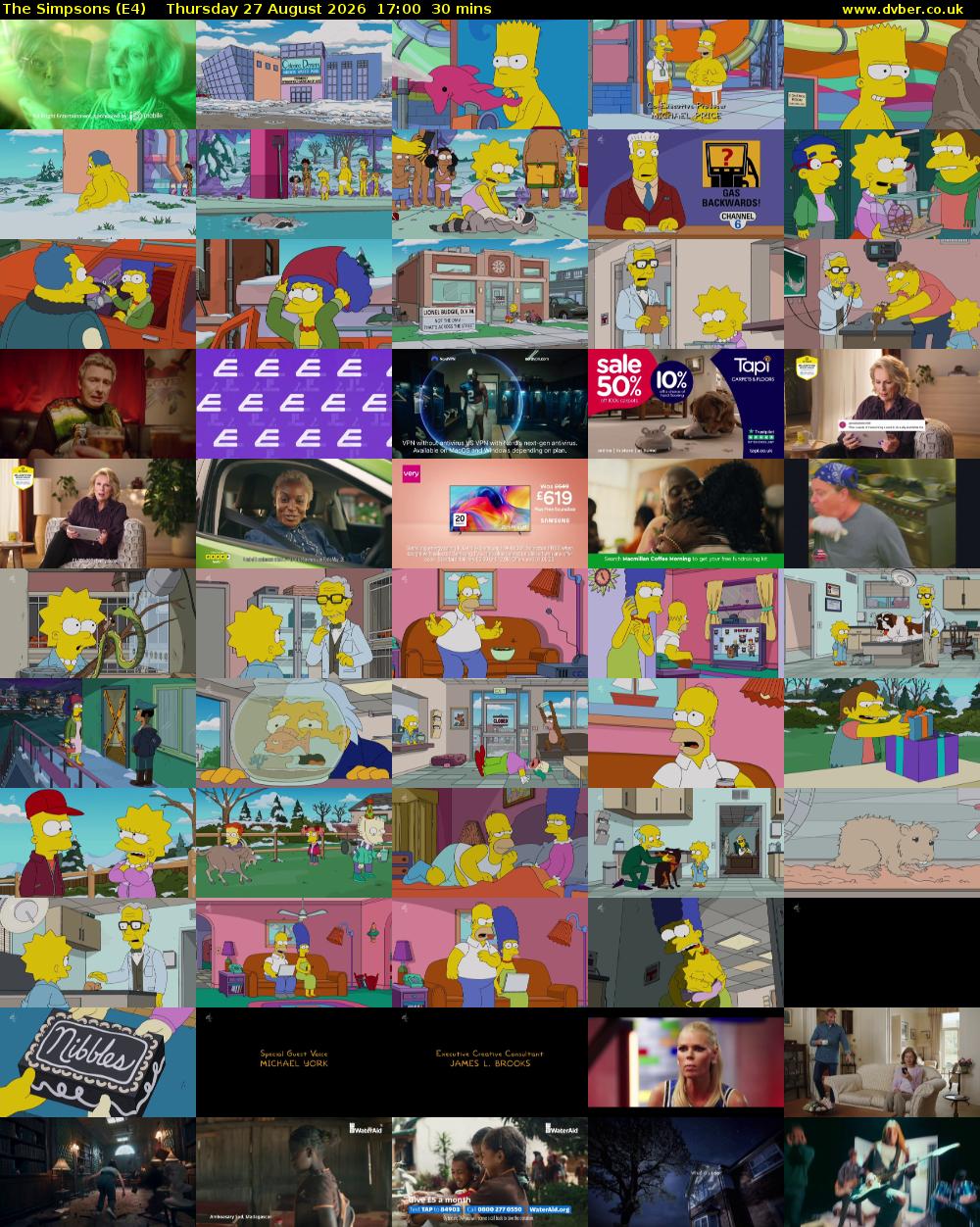 The Simpsons (E4) Thursday 27 August 2026 17:00 - 17:30