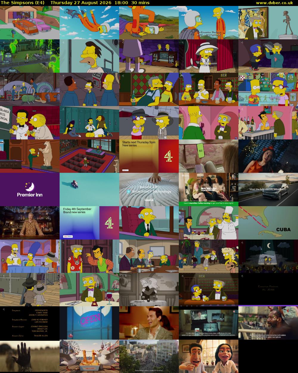 The Simpsons (E4) Thursday 27 August 2026 18:00 - 18:30
