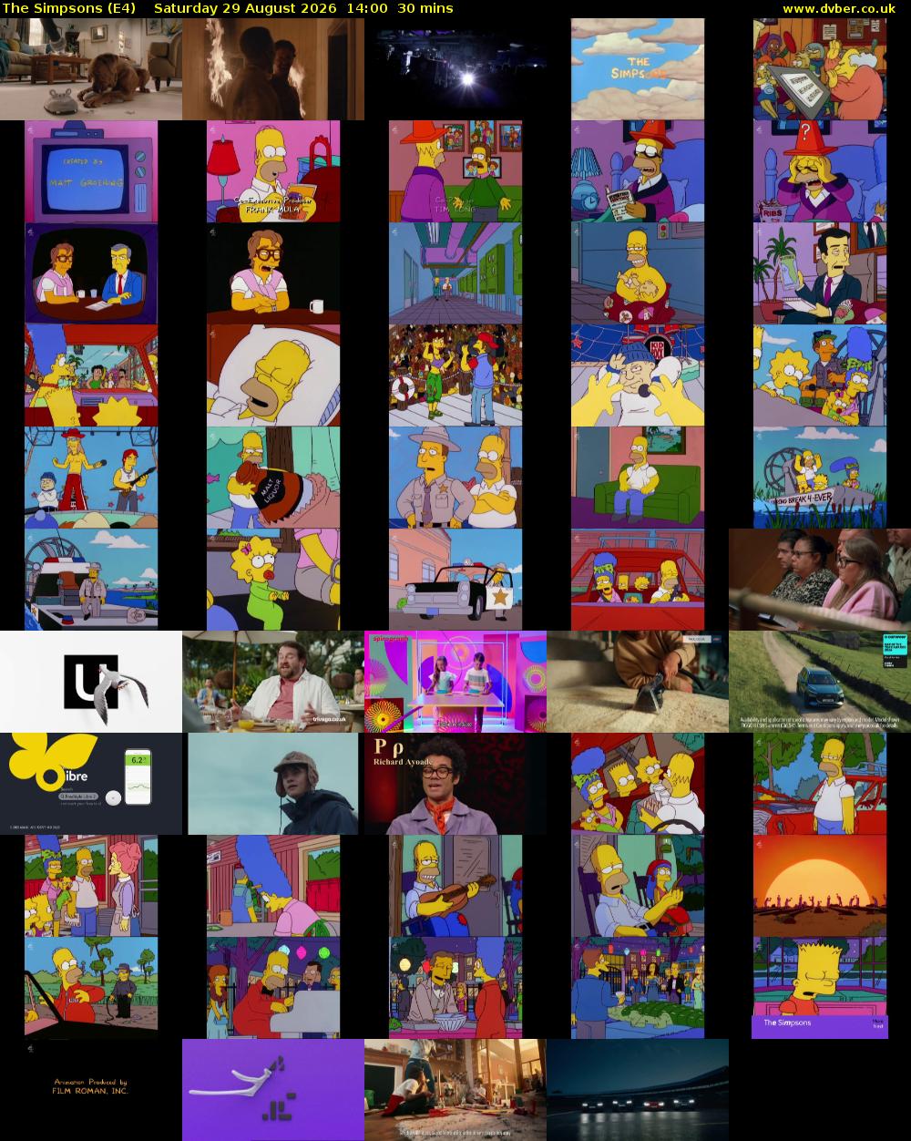 The Simpsons (E4) Saturday 29 August 2026 14:00 - 14:30