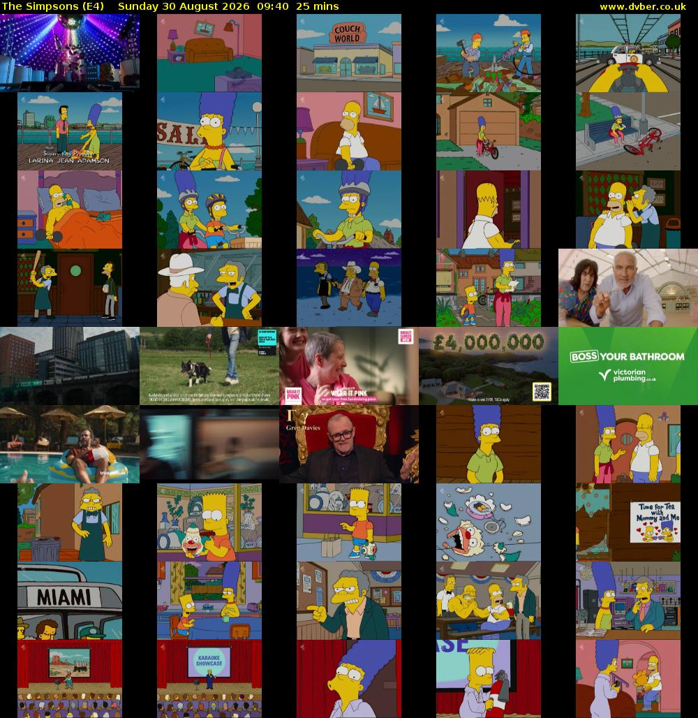 The Simpsons (E4) Sunday 30 August 2026 09:40 - 10:05