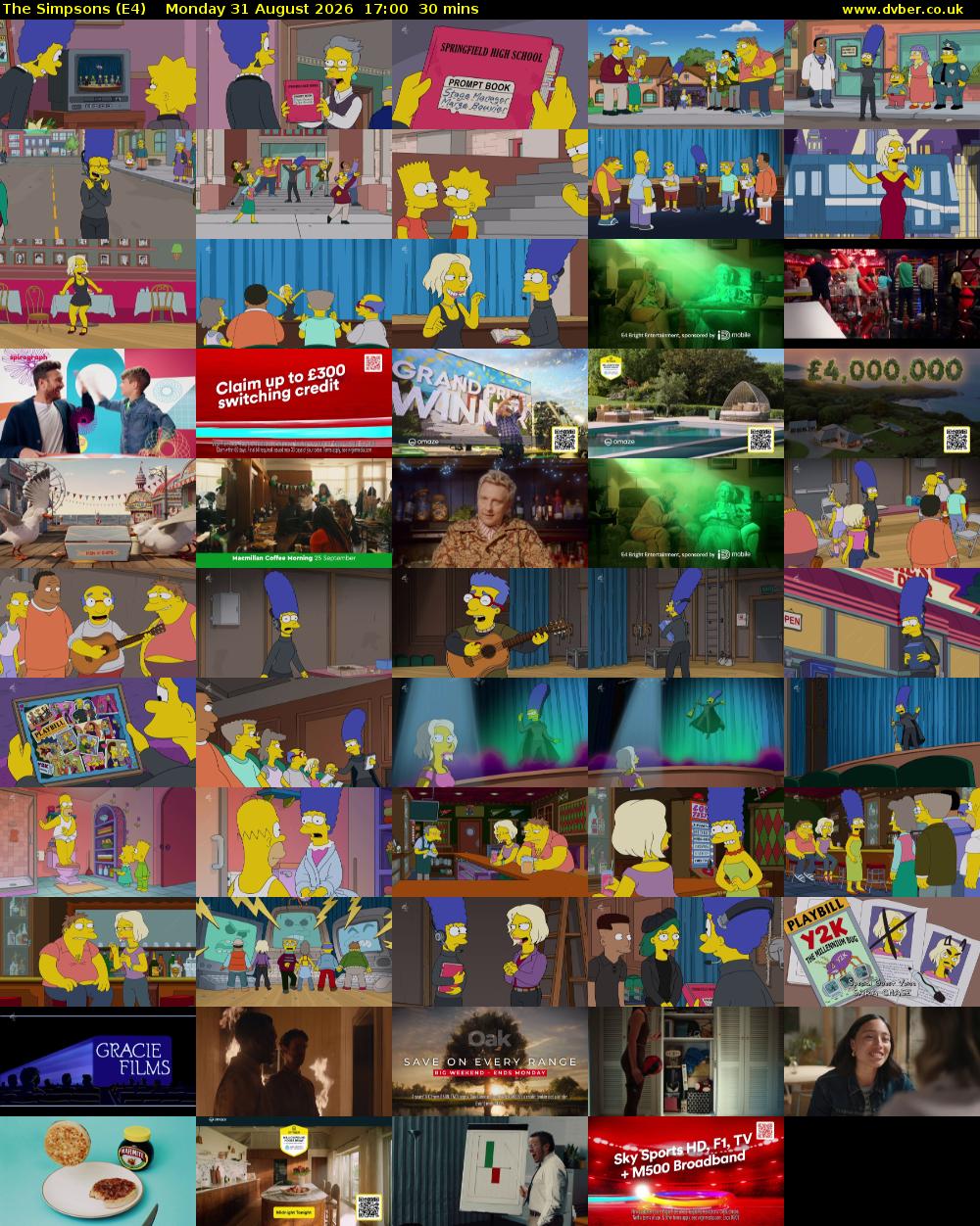 The Simpsons (E4) Monday 31 August 2026 17:00 - 17:30
