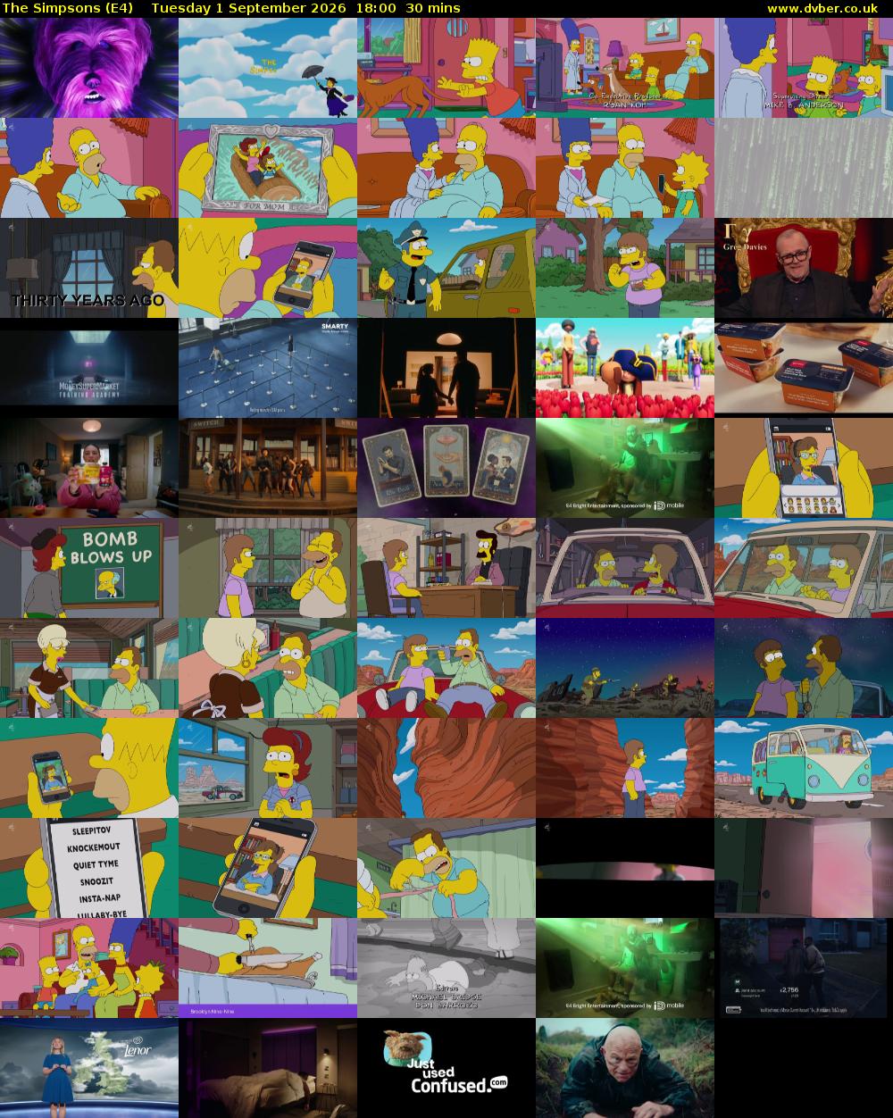 The Simpsons (E4) Tuesday 1 September 2026 18:00 - 18:30