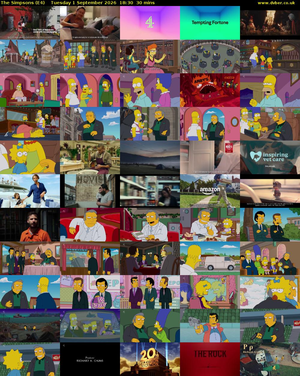 The Simpsons (E4) Tuesday 1 September 2026 18:30 - 19:00