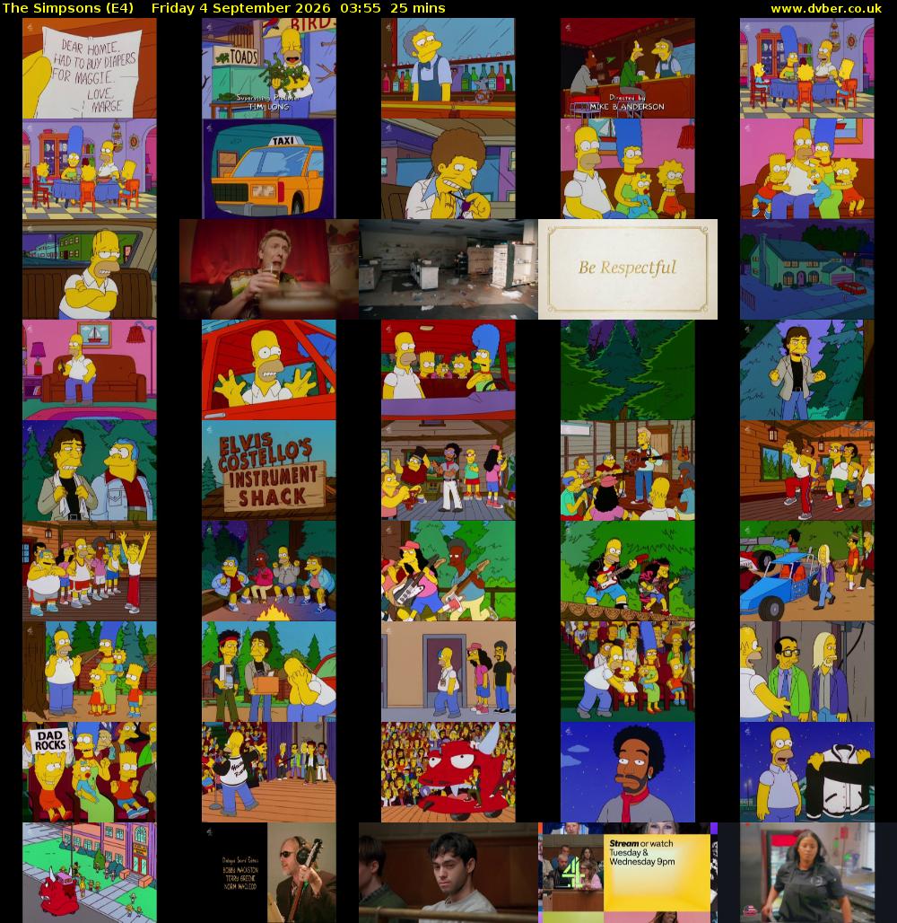 The Simpsons (E4) Friday 4 September 2026 03:55 - 04:20