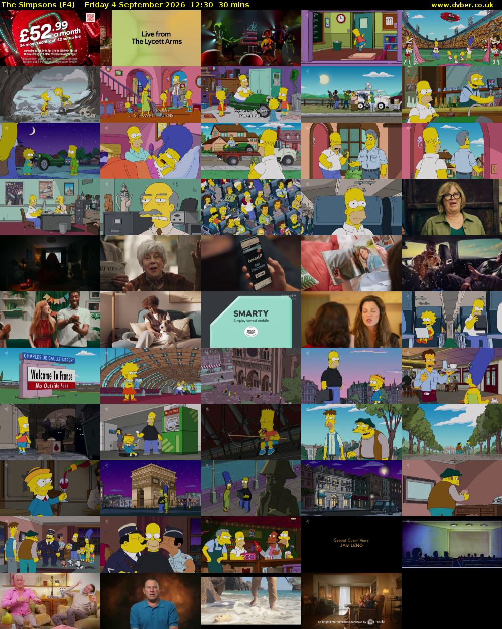 The Simpsons (E4) Friday 4 September 2026 12:30 - 13:00