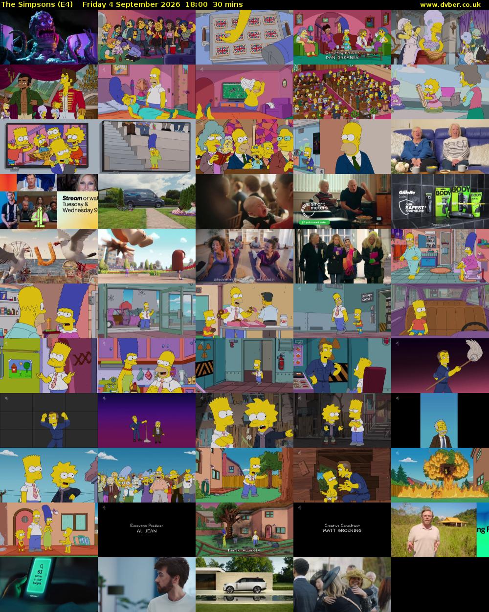 The Simpsons (E4) Friday 4 September 2026 18:00 - 18:30
