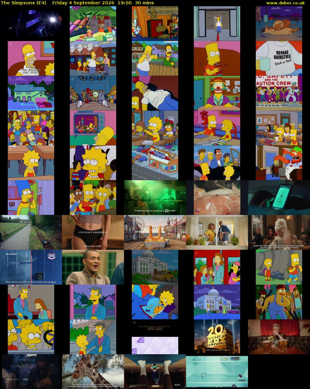 The Simpsons (E4) Friday 4 September 2026 19:00 - 19:30