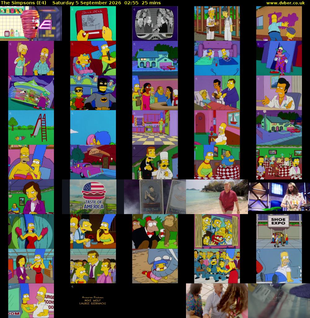 The Simpsons (E4) Saturday 5 September 2026 02:55 - 03:20