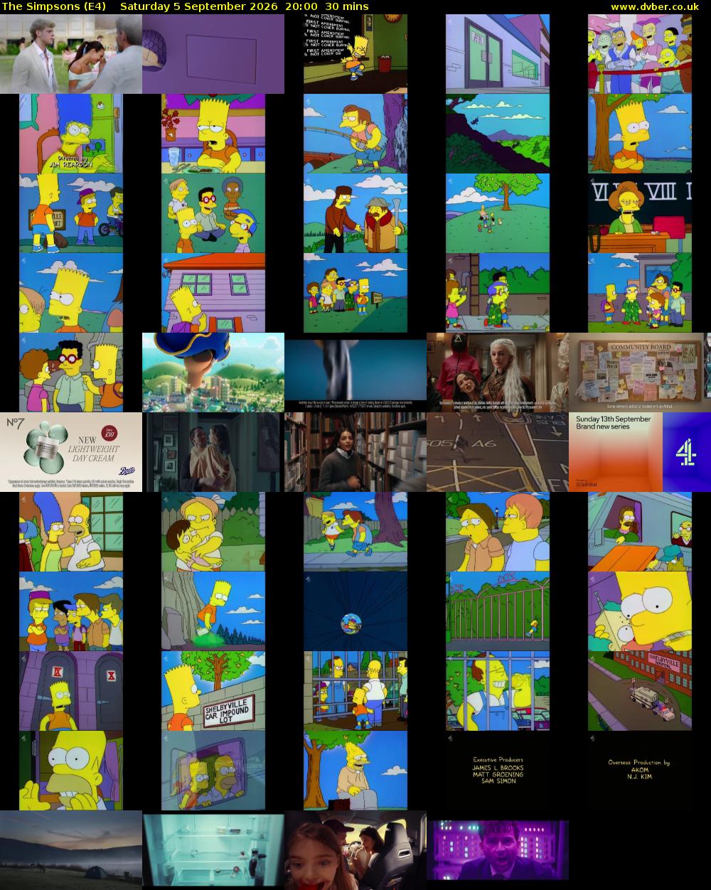 The Simpsons (E4) Saturday 5 September 2026 20:00 - 20:30