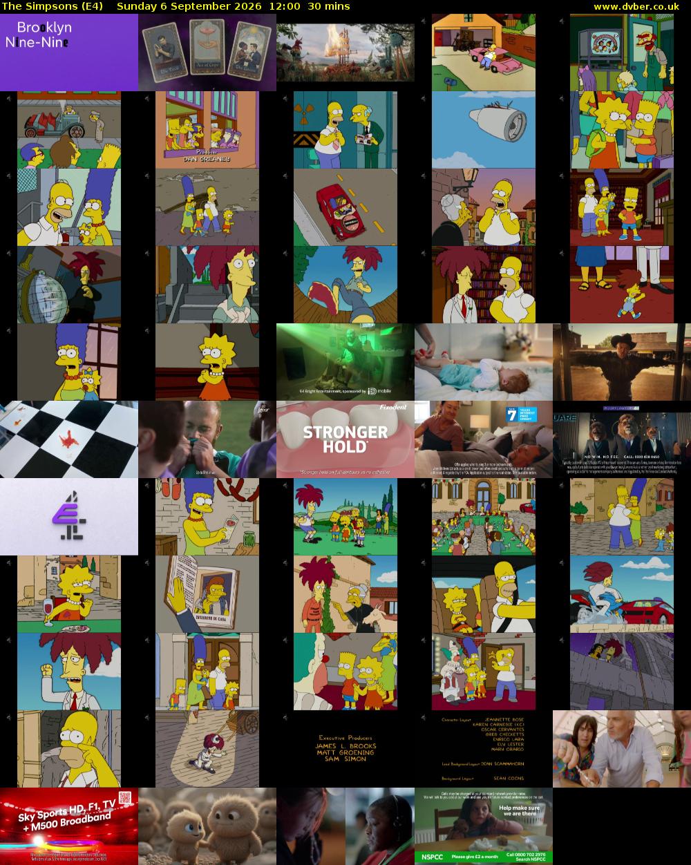 The Simpsons (E4) Sunday 6 September 2026 12:00 - 12:30