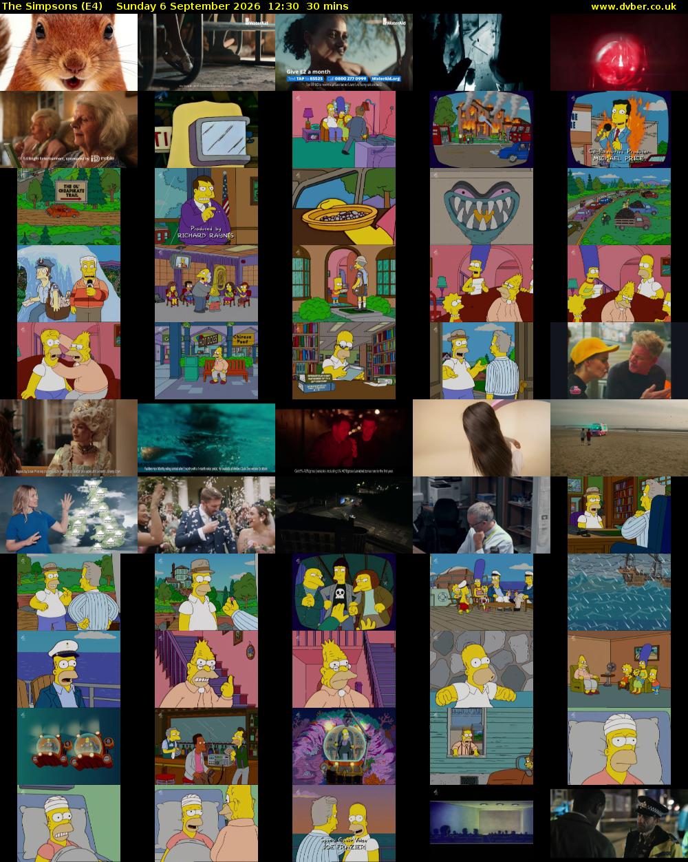 The Simpsons (E4) Sunday 6 September 2026 12:30 - 13:00
