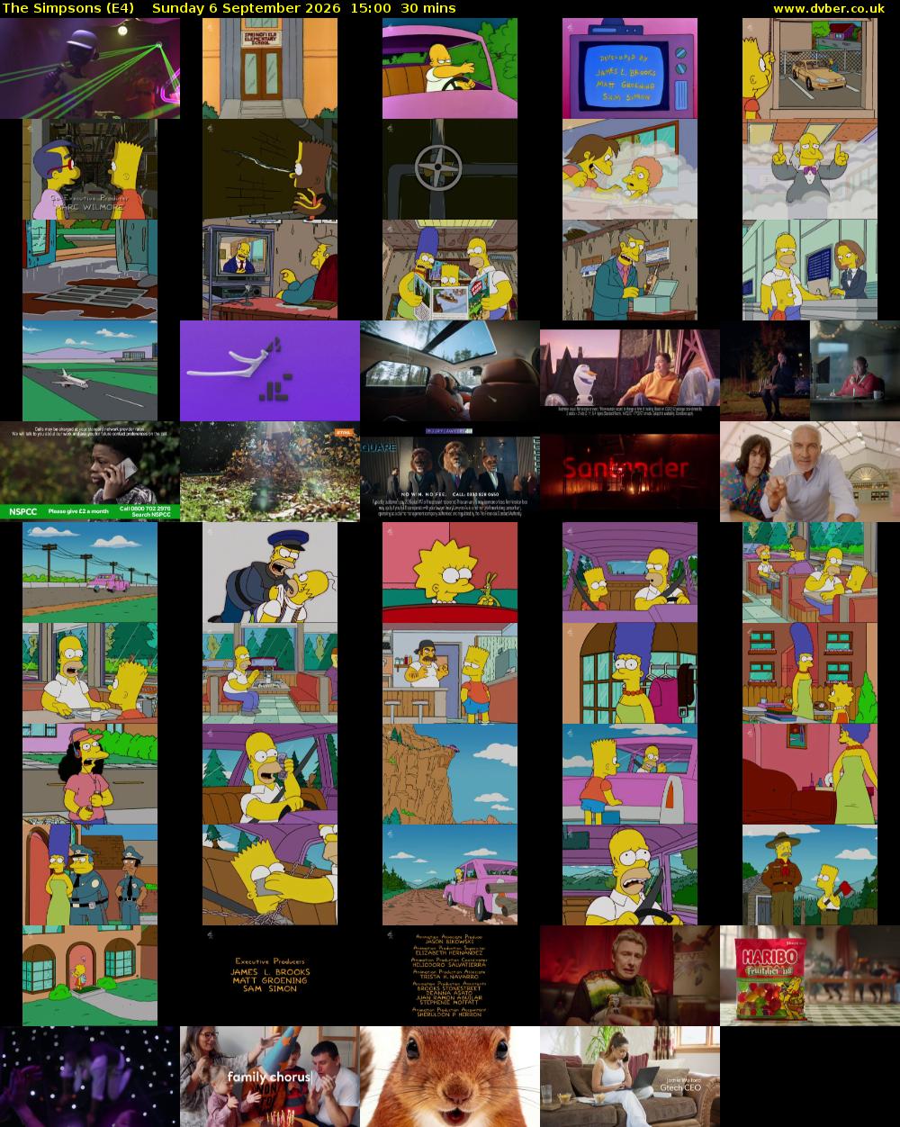 The Simpsons (E4) Sunday 6 September 2026 15:00 - 15:30