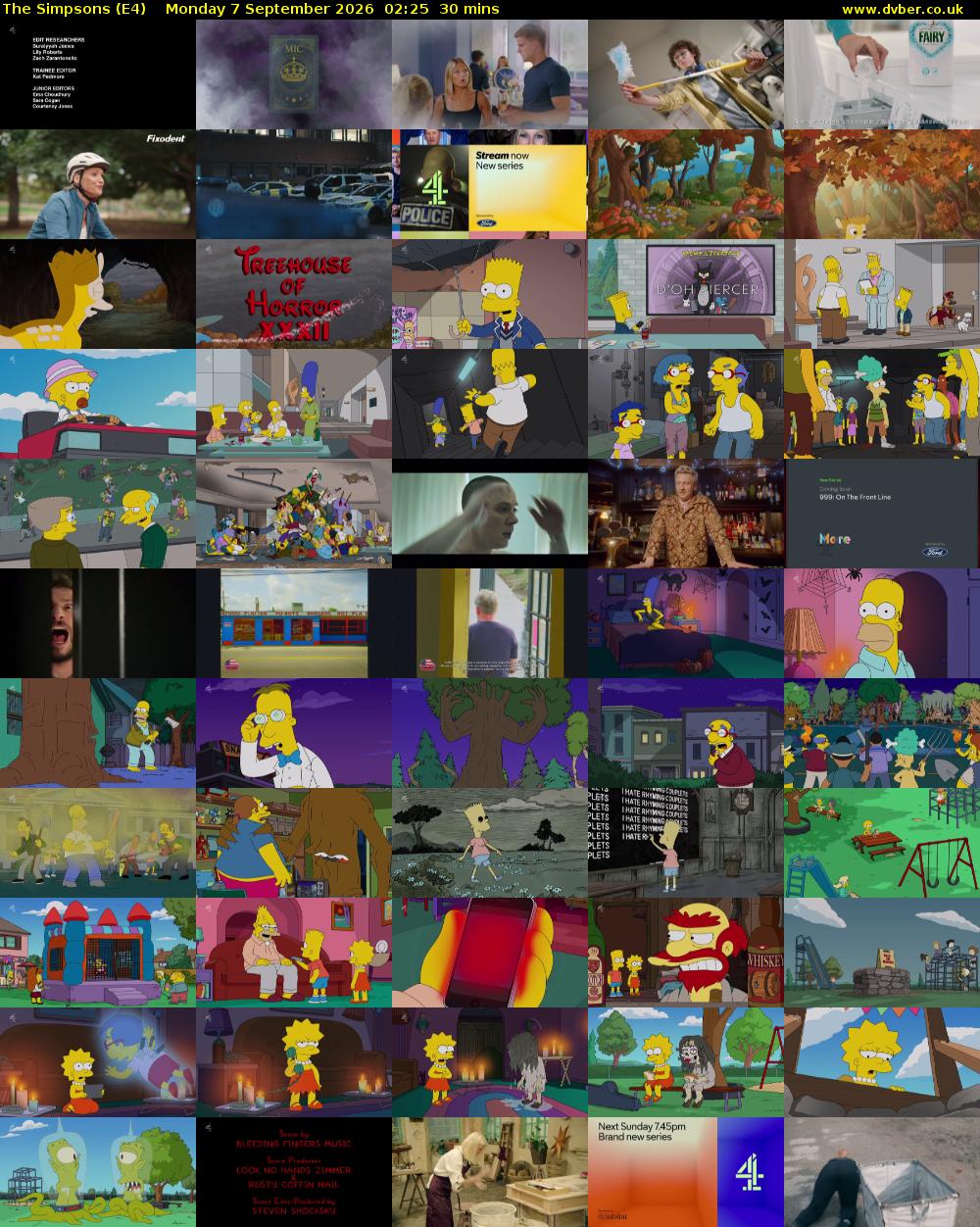 The Simpsons (E4) Monday 7 September 2026 02:25 - 02:55