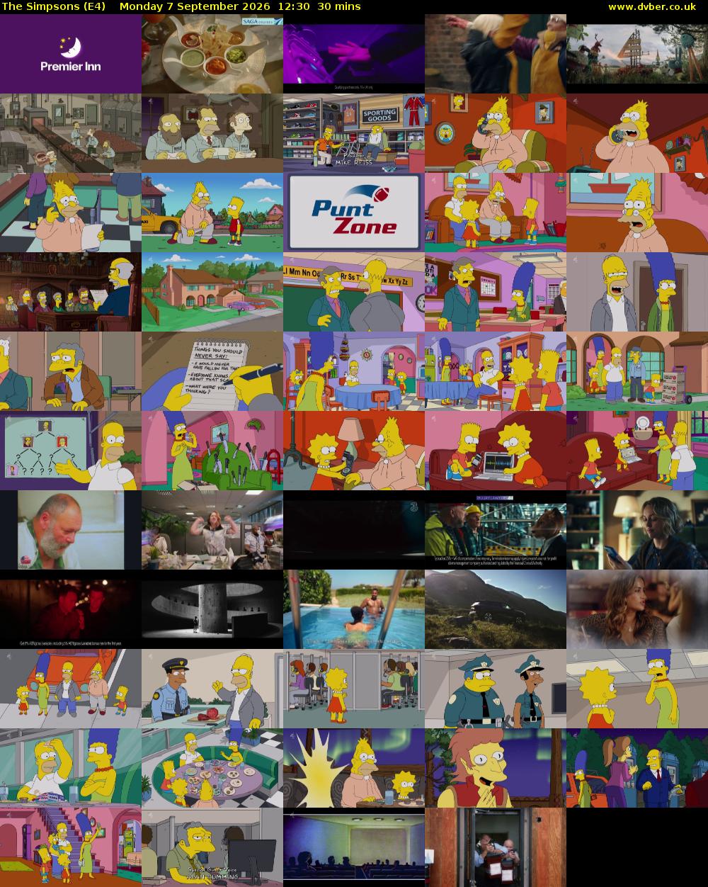 The Simpsons (E4) Monday 7 September 2026 12:30 - 13:00
