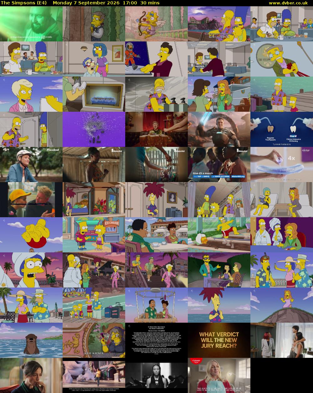 The Simpsons (E4) Monday 7 September 2026 17:00 - 17:30