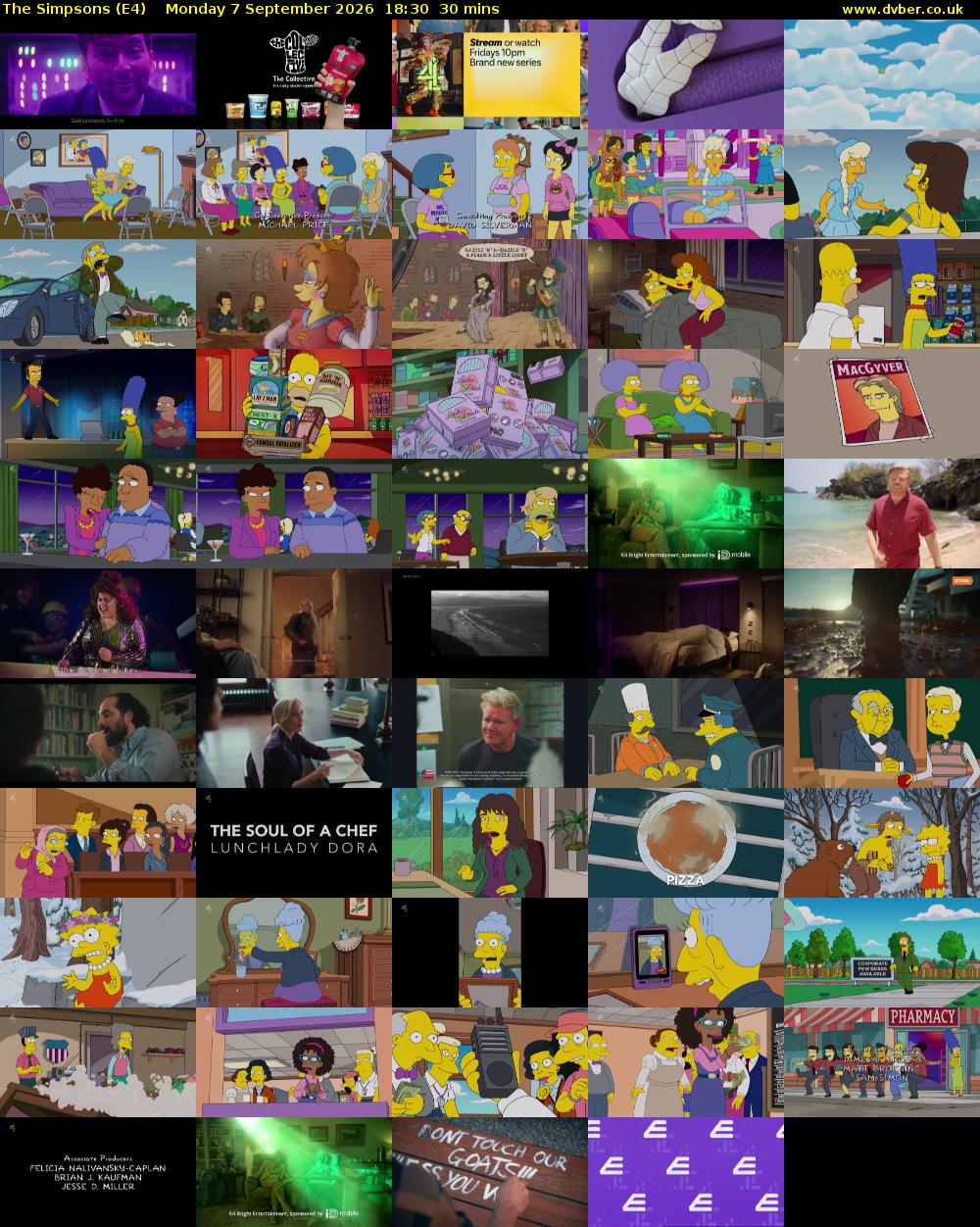 The Simpsons (E4) Monday 7 September 2026 18:30 - 19:00