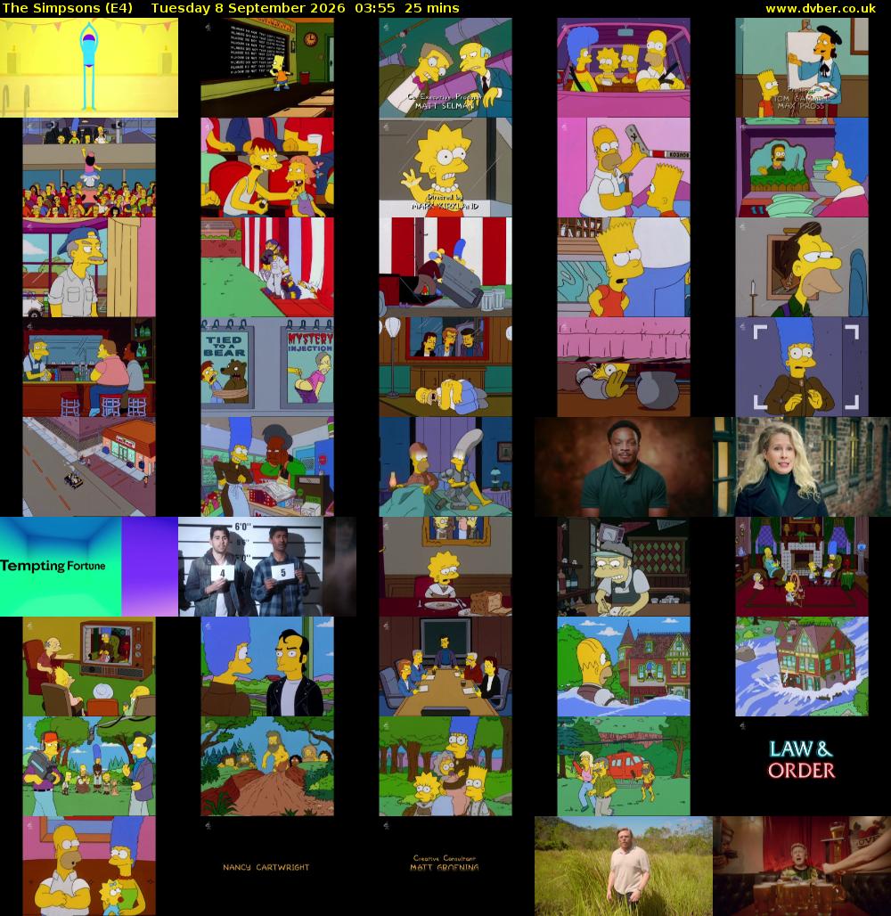 The Simpsons (E4) Tuesday 8 September 2026 03:55 - 04:20