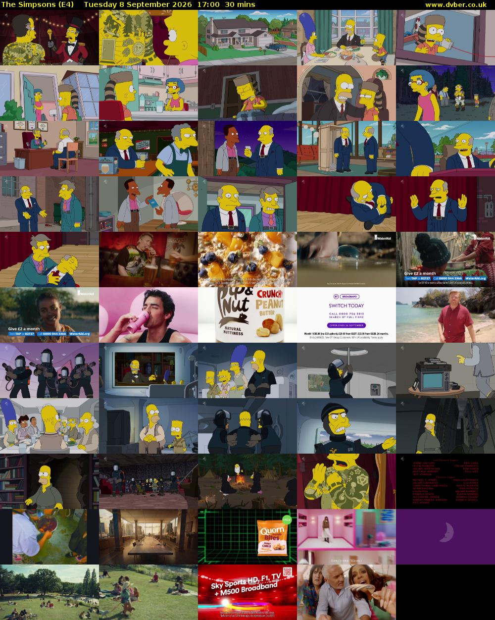 The Simpsons (E4) Tuesday 8 September 2026 17:00 - 17:30