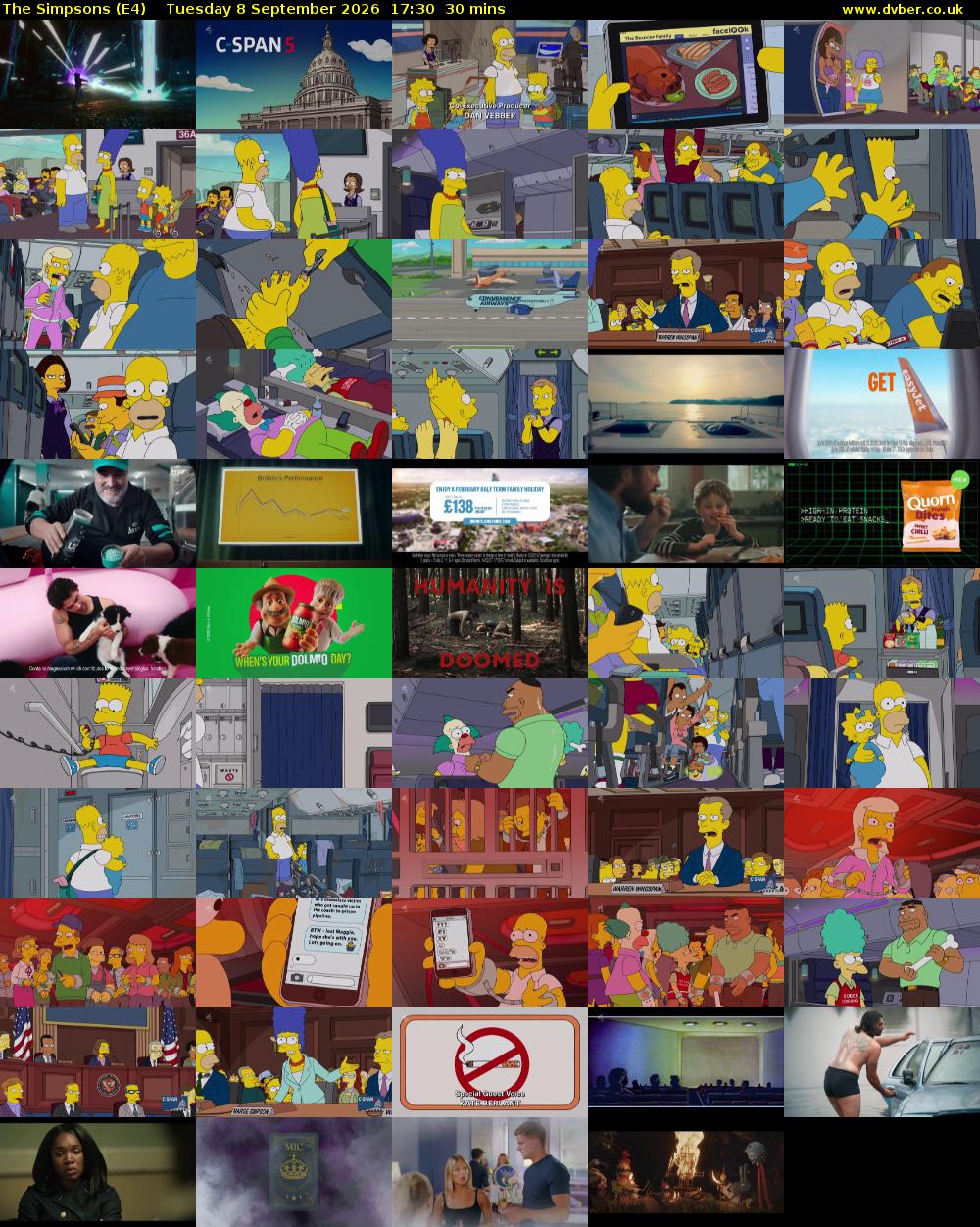 The Simpsons (E4) Tuesday 8 September 2026 17:30 - 18:00