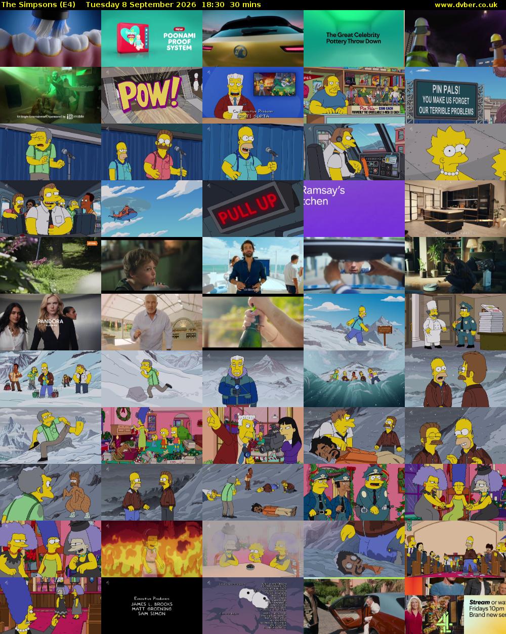 The Simpsons (E4) Tuesday 8 September 2026 18:30 - 19:00