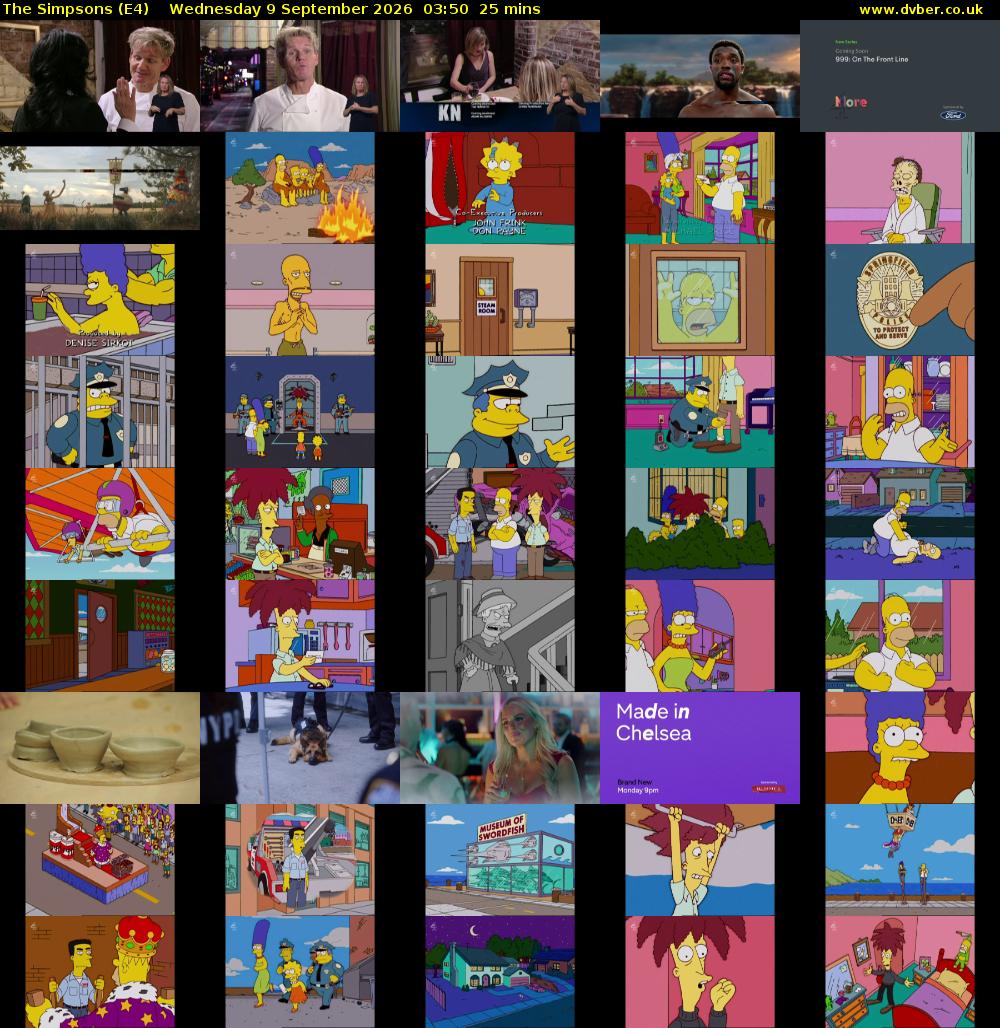 The Simpsons (E4) Wednesday 9 September 2026 03:50 - 04:15