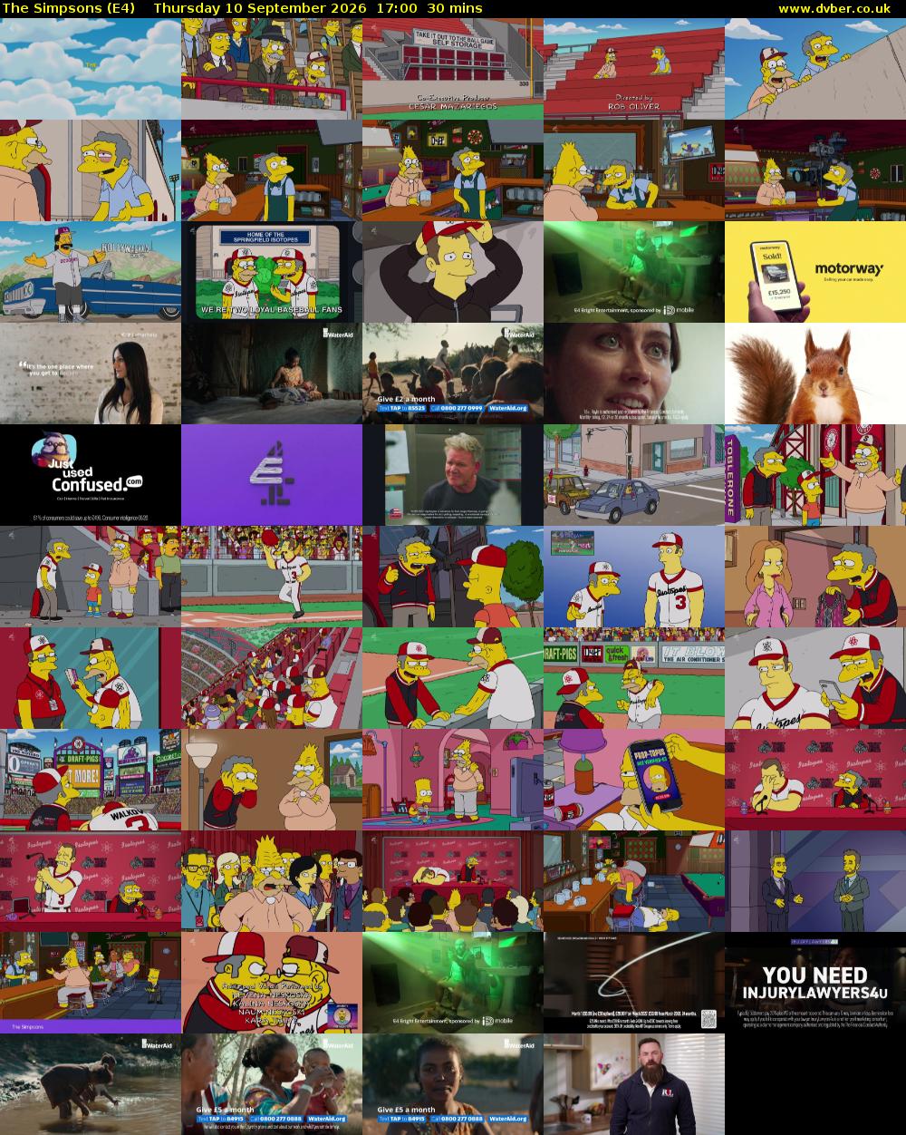 The Simpsons (E4) Thursday 10 September 2026 17:00 - 17:30