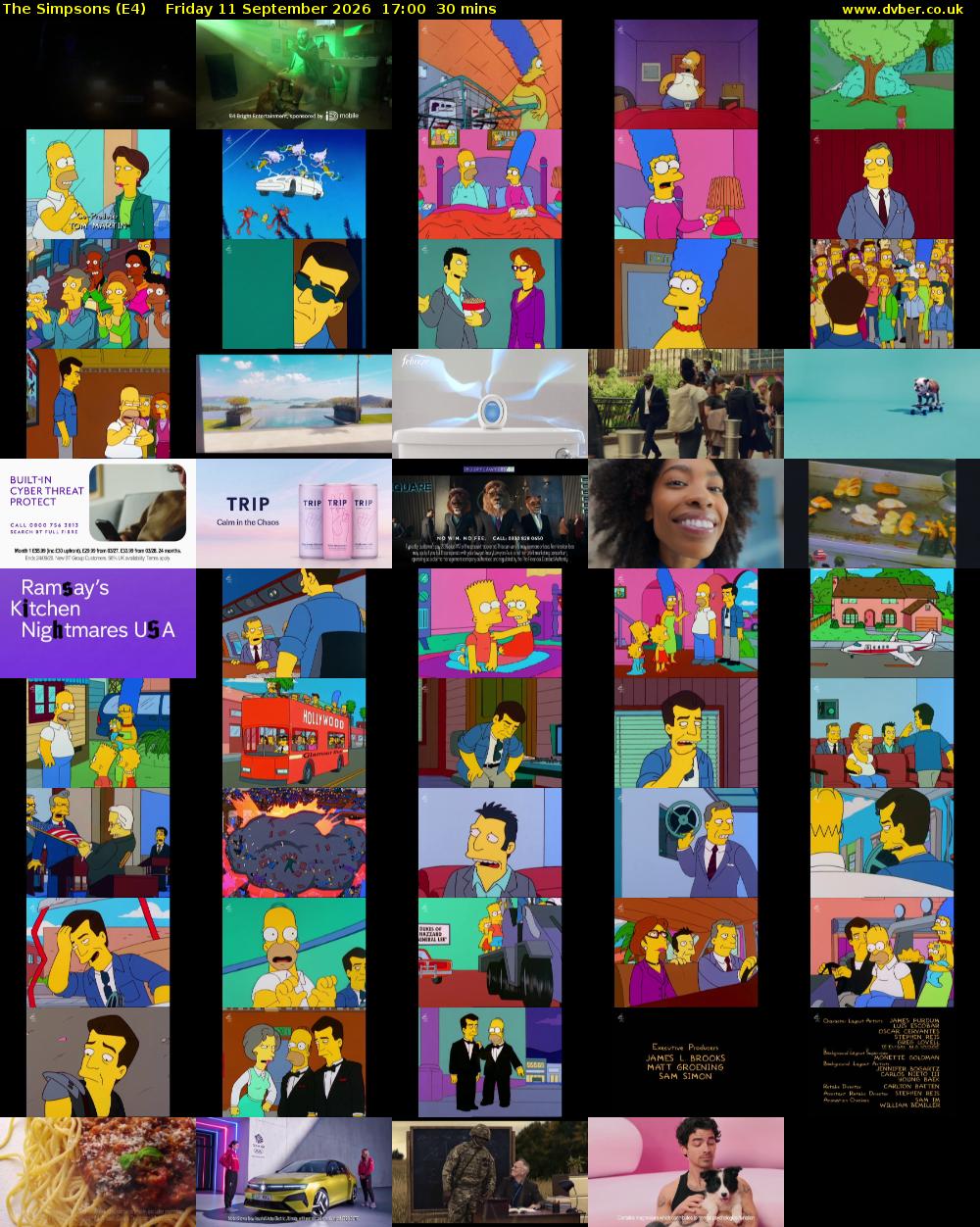 The Simpsons (E4) Friday 11 September 2026 17:00 - 17:30