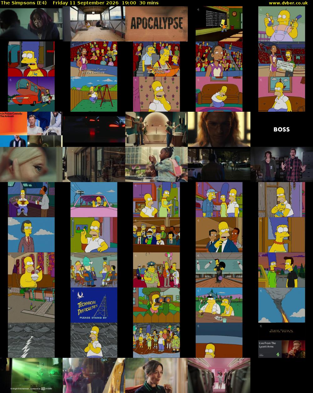 The Simpsons (E4) Friday 11 September 2026 19:00 - 19:30