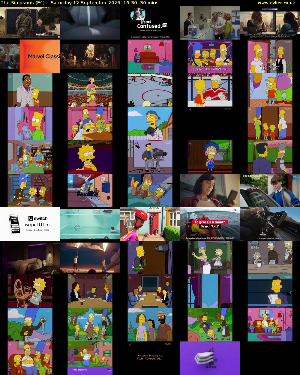 The Simpsons (E4) Saturday 12 September 2026 16:30 - 17:00