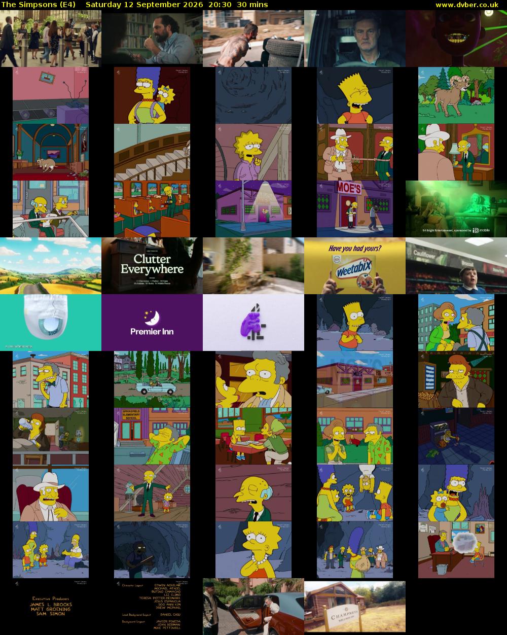 The Simpsons (E4) Saturday 12 September 2026 20:30 - 21:00