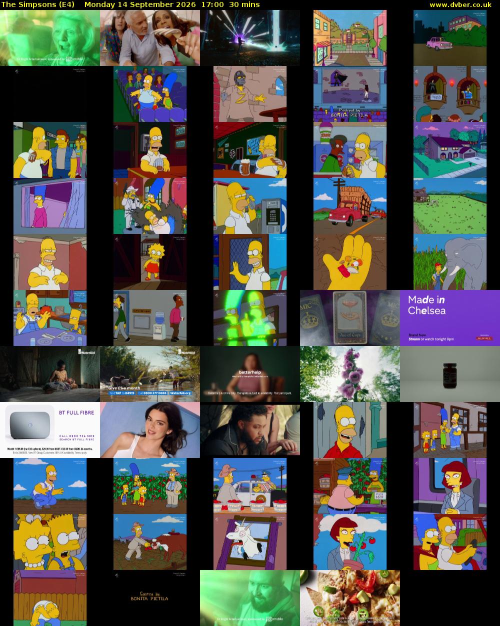 The Simpsons (E4) Monday 14 September 2026 17:00 - 17:30